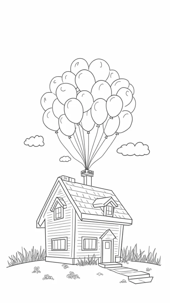 printable up house coloring page